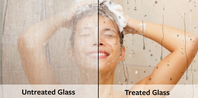 water repellent glass shower screen treated with enduroshield